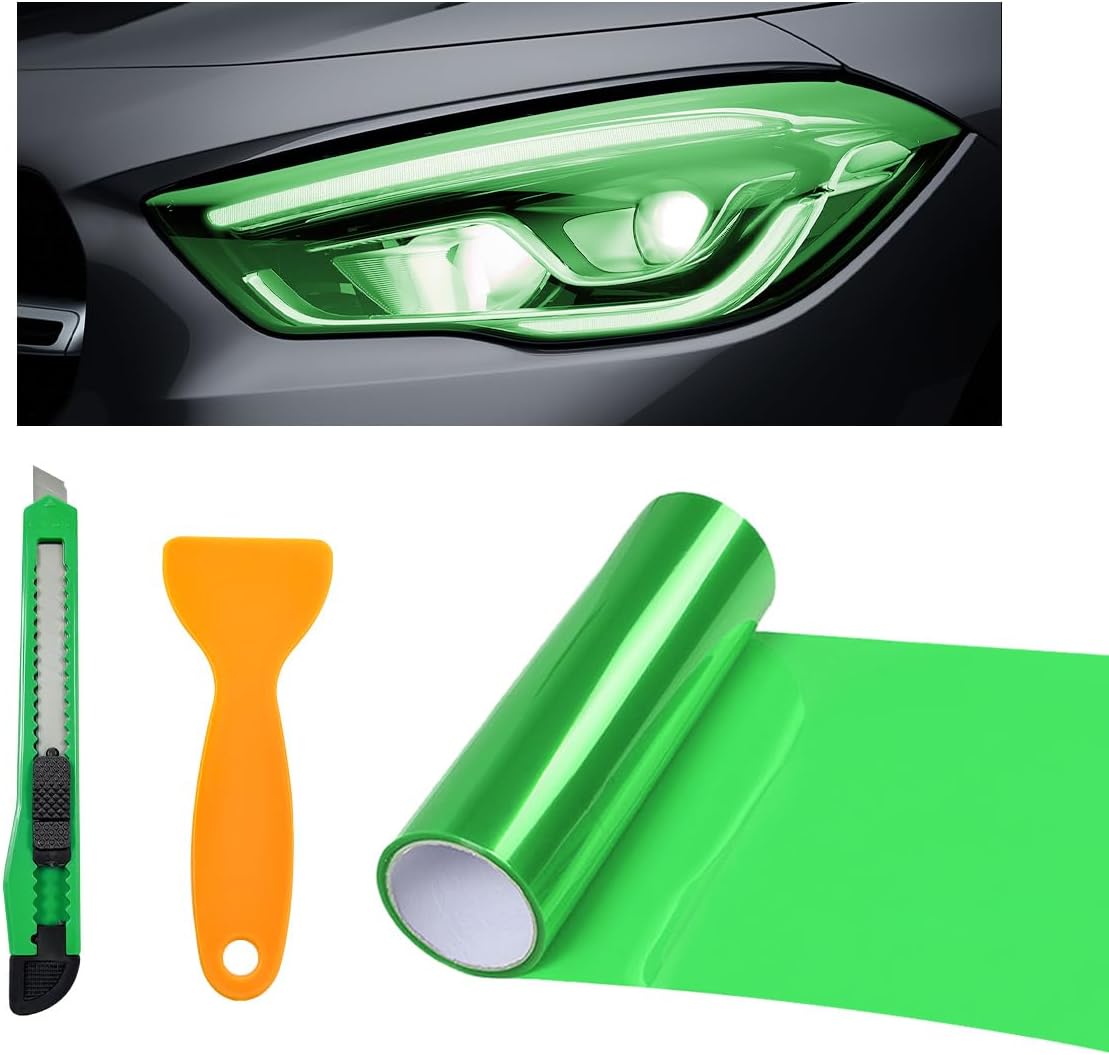 Rollo de lámina adhesiva de vinilo tintado para faros delanteros de automóvil, película de vinilo para luces traseras de automóvil de 12 x 48 pulgadas, película de vinilo