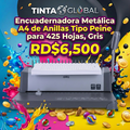 Encuadernadora Metálica A4 de Anillas Tipo Peine para 425 Hojas, Gris